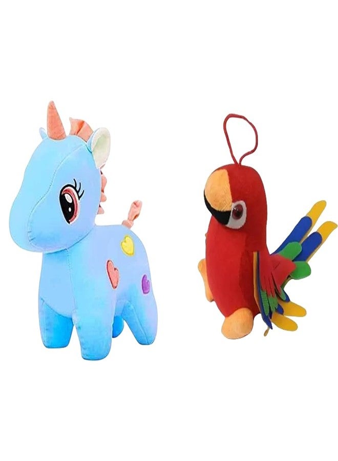 KPN Toy Figure Combo Pack of Unicon & Parrot Mini Character Figurines Set with Bright Colours & Smooth Finish | Playtime Display Set for Home, Desk Decor & Gifting - Image 1